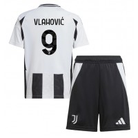 Dres Juventus Dusan Vlahovic #9 Domáci pre deti 2024-25 Krátky Rukáv (+ trenírky)